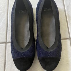 Stuart Weitzman quilted blue suede Flats size 9.5M