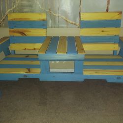 Blueberries & Cream Reclaimed Wood Bench