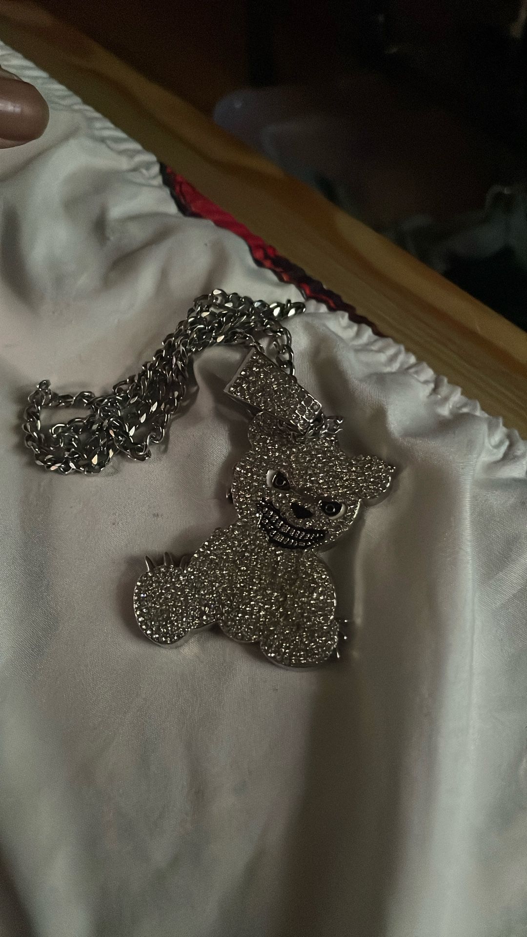 Bear Pendant Necklace iced out
