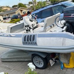 13’ Novarina Inflatable Tender With Center Console 50 Hp Two Stroke