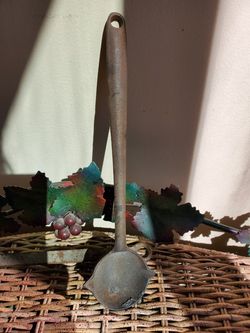 Antique double spout lead ladle.#3