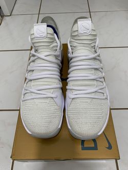 Nike Zoom KD 10 Men's White Basketball Shoes 897815-101 Golden State Size 9