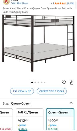 Queen Over Queen Bunk Bed $100