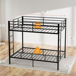 Full Over Full Bunk Beds, Heavy Duty Metal Full Size Bunk Bed Frame