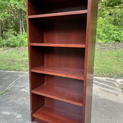 Cherry Wood Five-Shelf Bookcase