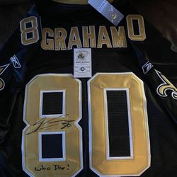 Jimmy Graham Saints Autographed  Stitched Jersey 