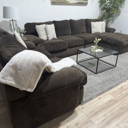 Brown Sectional & Love Seat - Delivery Available 