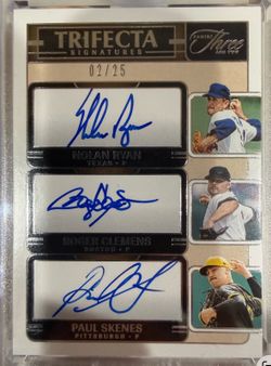 Panini 2025 Three and Two Trifecta Signatures TRI-ACE Ryan/Clemens/Skenes /25