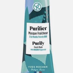 New Ives Rocher/France cosmetics purifying face mask.Deep cleansing organic mint.Sebum control skincare.