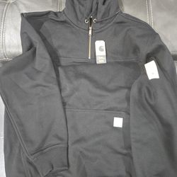 NWT Carhartt Men's Size XXL Black Heavyweight Hooded Zip Mock Sweatshirt $35