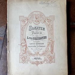 Sonaten Fur Pianoforte Solo - Ludwig Van Beethoven First Edition Published 1890