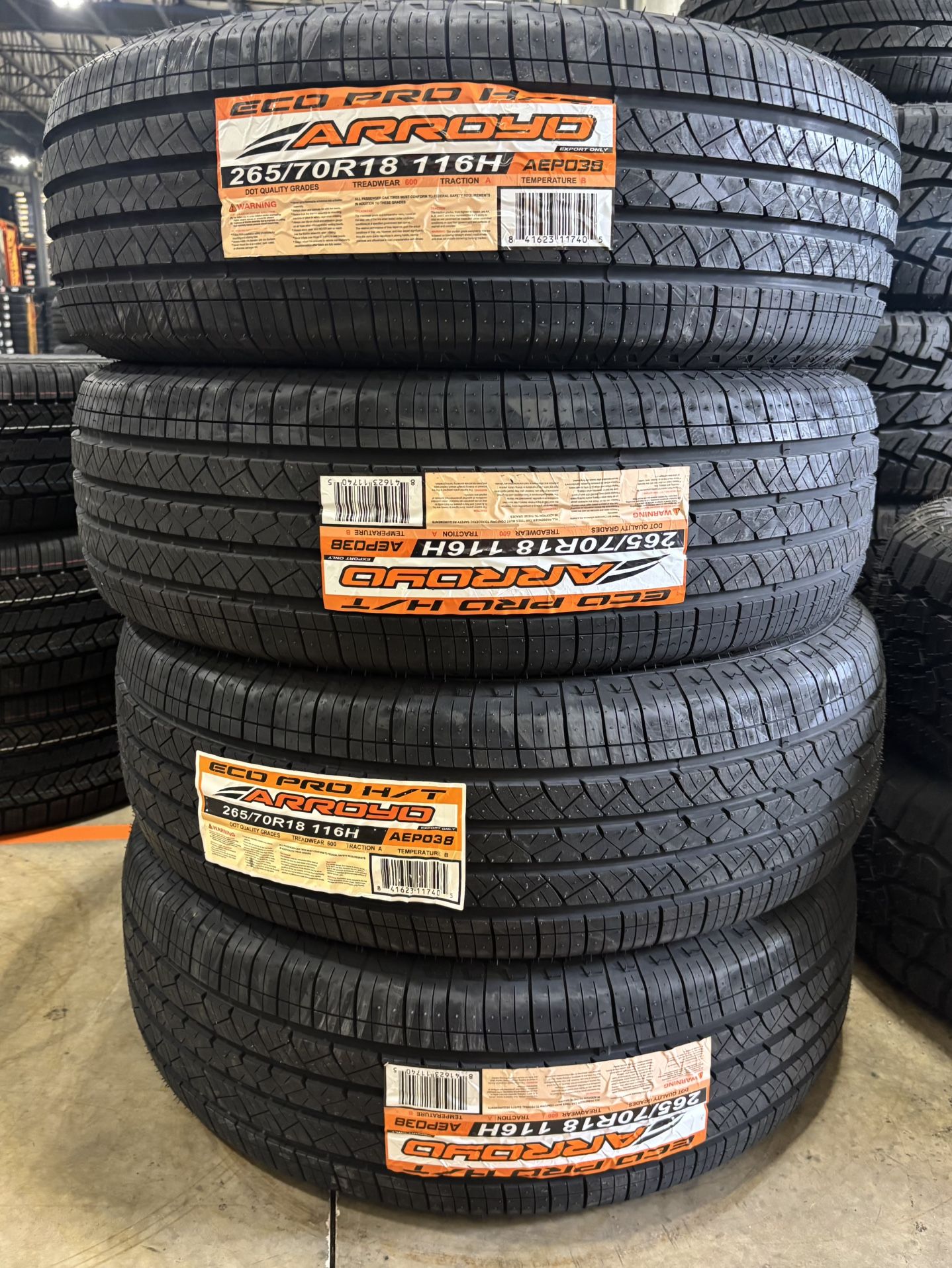 (4) - 265/70/18 Arroyo Eco Pro H/T Tires