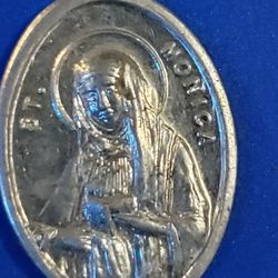 Vintage St Monica Religious Pendant