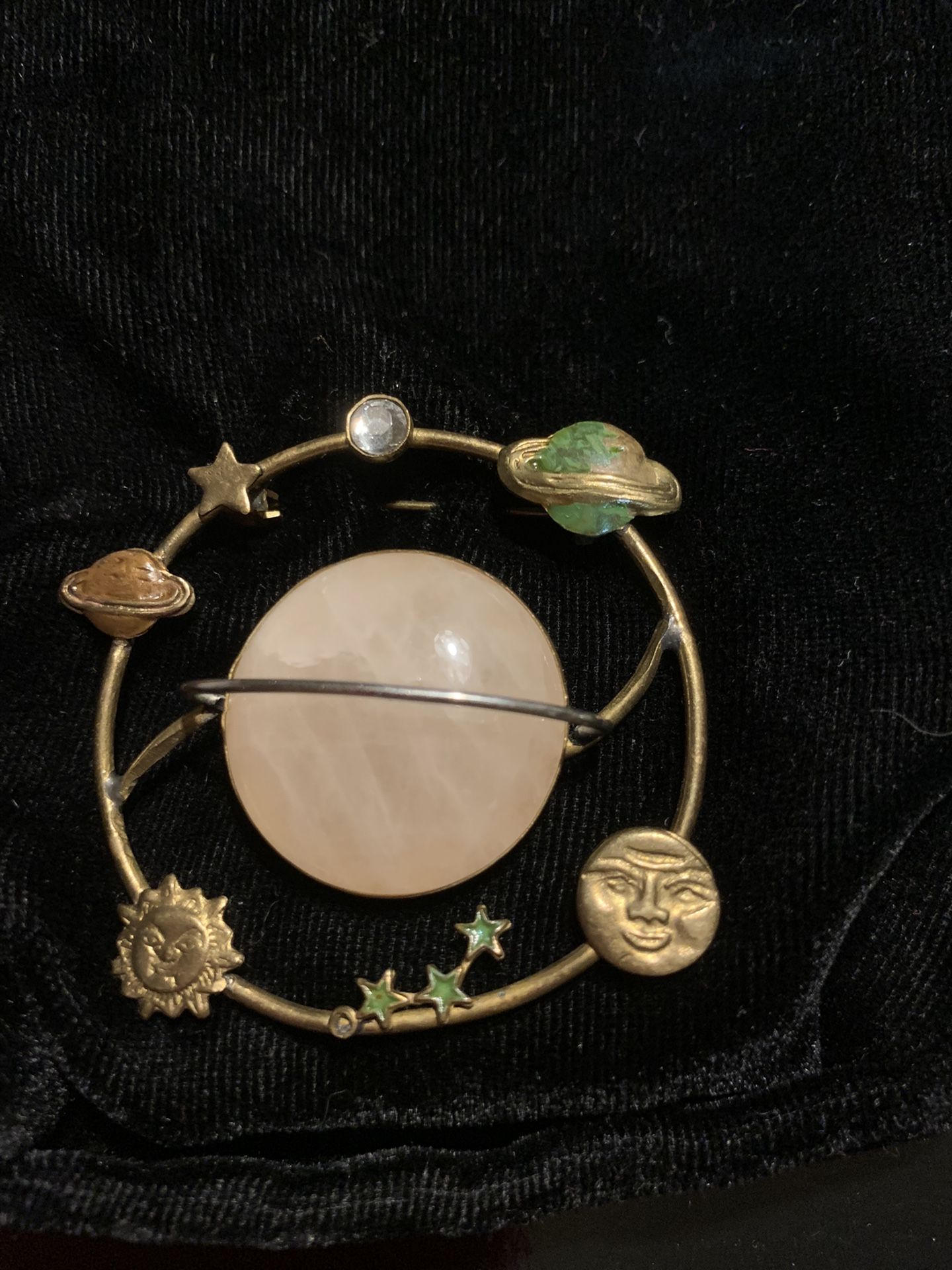 Rose Quartz Artisan Brooch