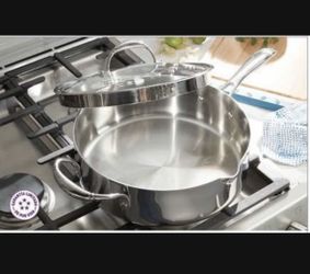 Sartén hondo de 11* de Acero Inoxidable Tri-Ply Princess Heritage® con tapa coladora