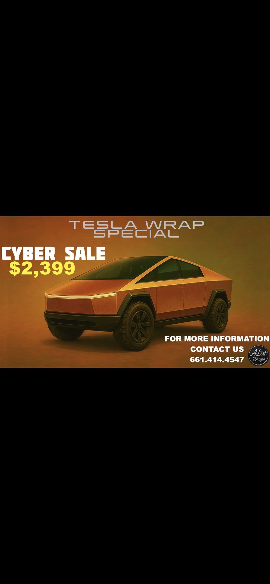 Tesla Wrap Special Cyber Sale