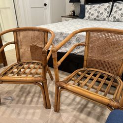 Vintage Rattan Chairs - pair