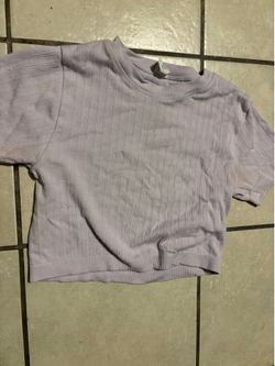 Ribbed Light Purple Crop Top