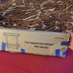 two tier tempered  glass bathroom 