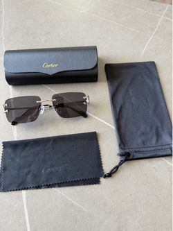 Cartier Rimless Sunglasses with Case (White gold)