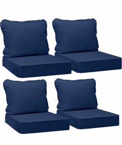 AAAAAcessories Outdoor Deep Seat Cushions, Waterproof, Fade-Resistant Patio Furniture Replacement Cushions, Set of 4, 24" x 24" x 5", Navy Blue  73  1