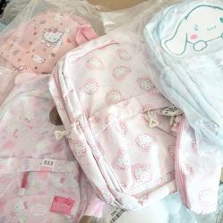 Hello Kitty Backpacks With Coin Bag  With Keychain Including Available 