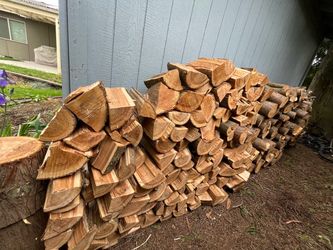 Seasoned Split Cedar Firewood – Approx. 1/2 Cord – Dry & Covered