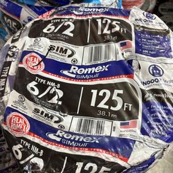 New Romex Wire 6/2 125ft