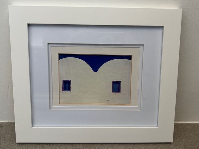 Framed print of Greek village house 10x12inch