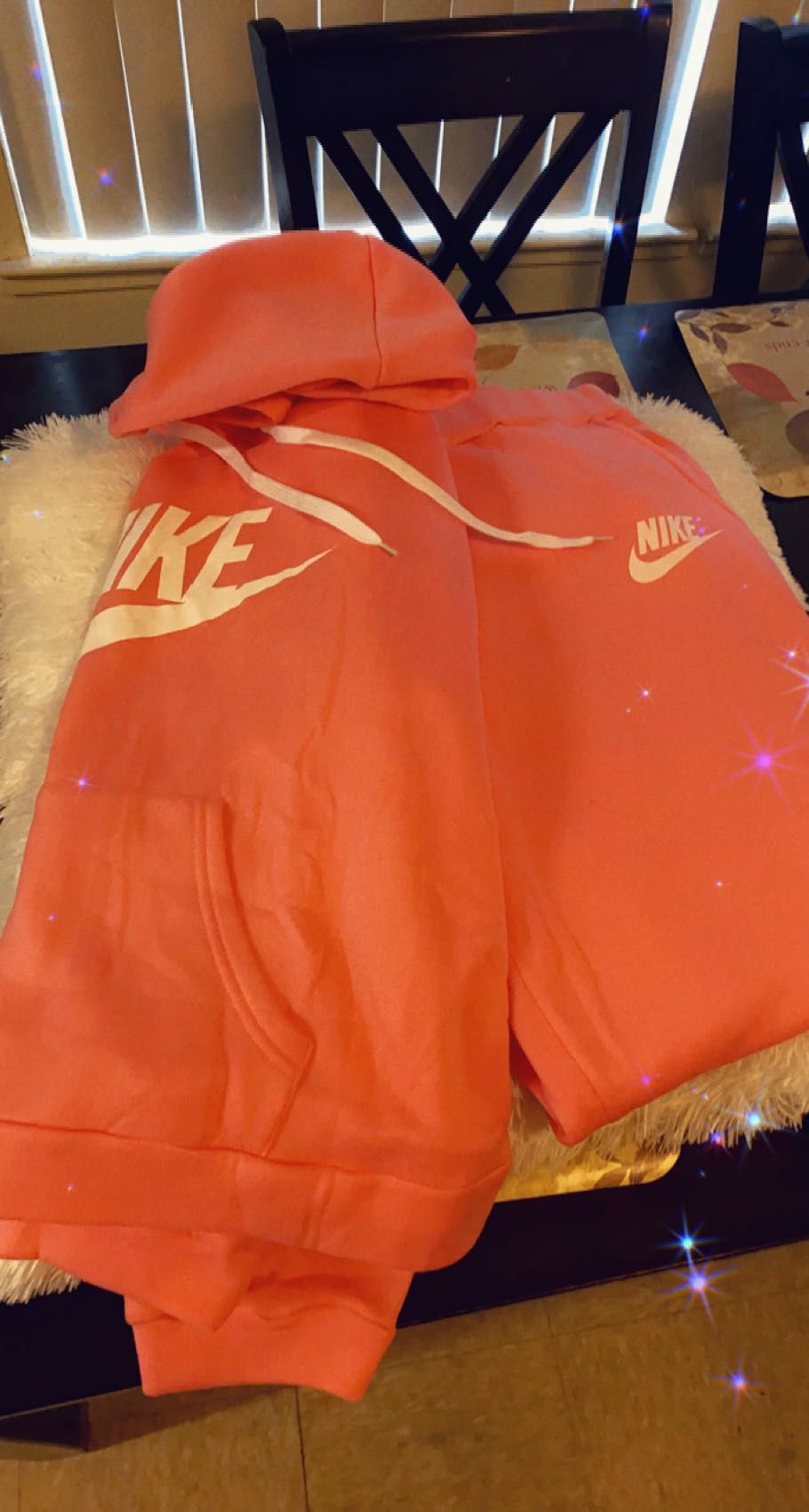 Nike hoodie two-piece pink