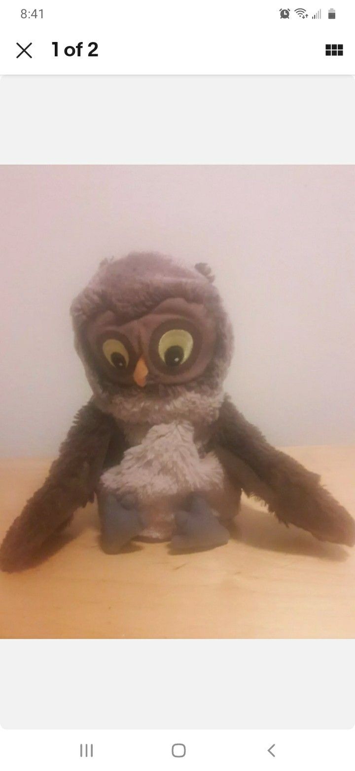 Ikea Vandring Uggla Owl Puppet Plush Stuffed Soft Animal Brown Halloween