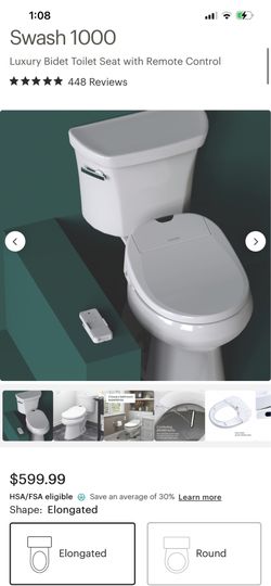 Swash 1000 Luxury Bidet Toilet Seat with Remote Control NEW OPEN BOX