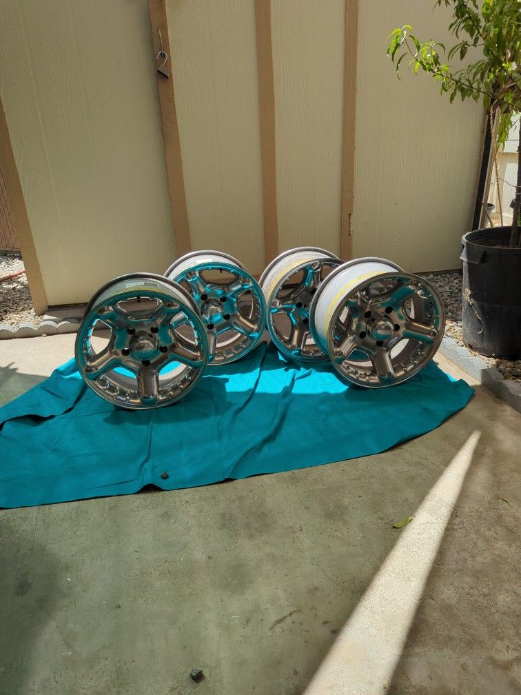 Polished 16x8 Rims/5 Nuts/Bolt Patern 108.20 Mm