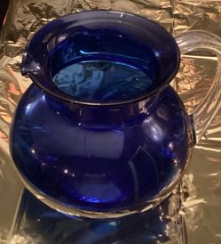 Cobalt Vintage Glass Pitcher