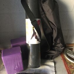 Complete Yoga Set-Bag, Blocks, Extra-long Mat & 8’ Strap $50