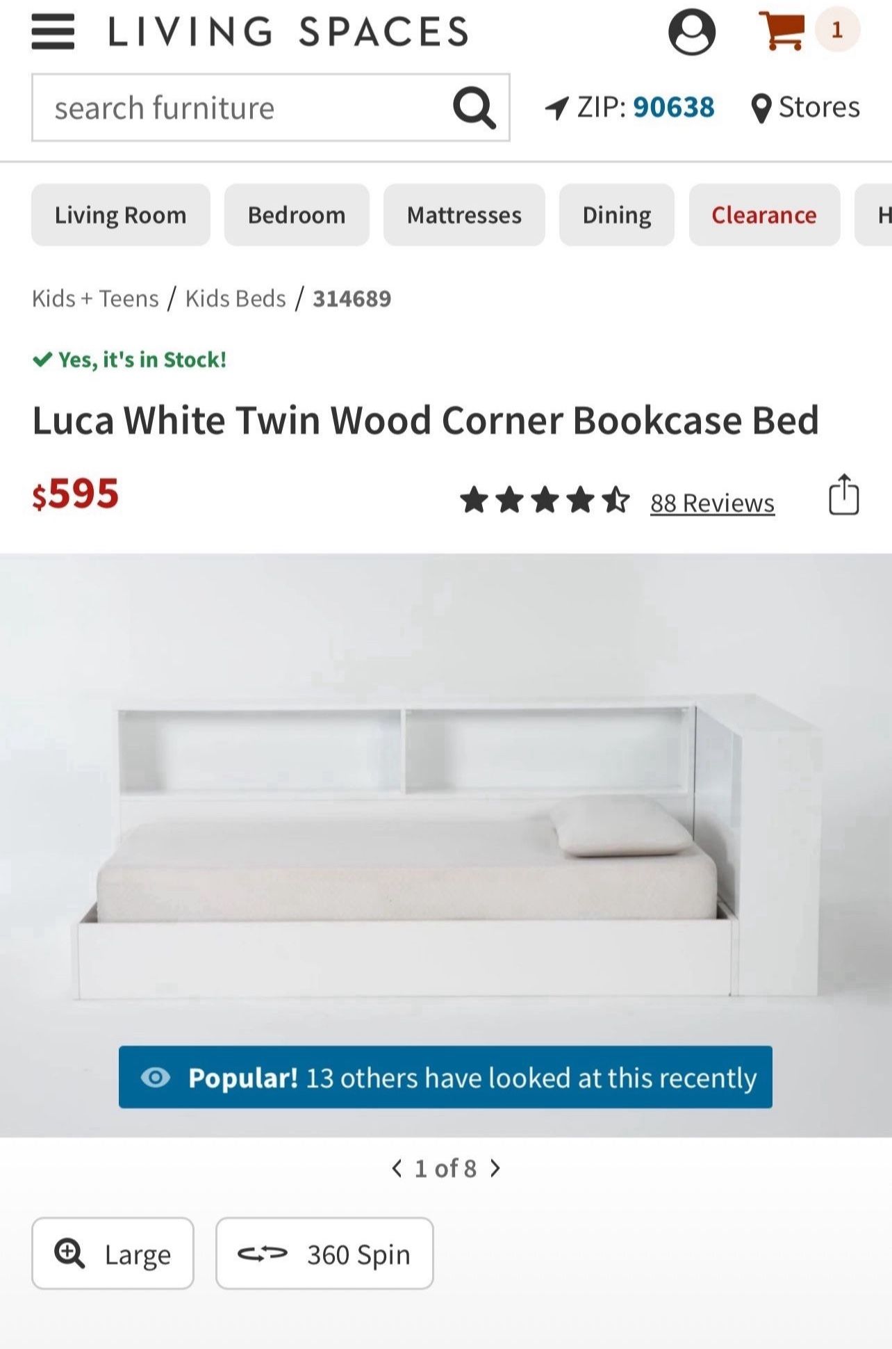White Twin Bed With Bookcase Shelves