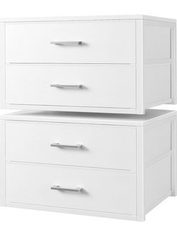 New set of 2 Storage Fabric White 2 Drawer Dresser