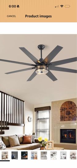 Large Industrial Ceiling Fan with Light