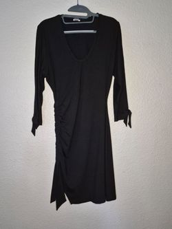 Cache Womens Black 3/4 Sleeve Scoop Neck Dess Size: Medium