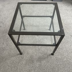 Metal Glass Top End Tables 