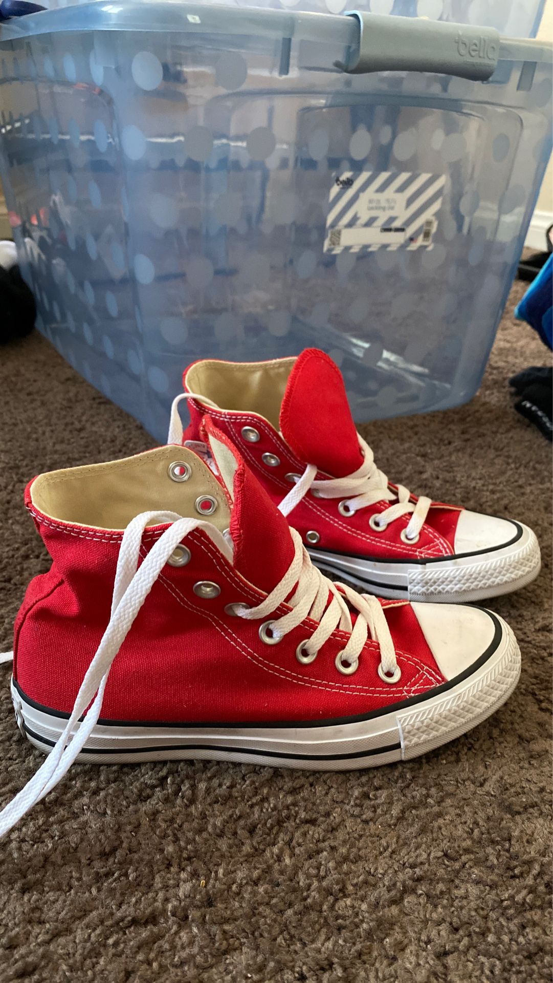 Red Converse High Top Chuck Taylor All Star Shoes Women's Size