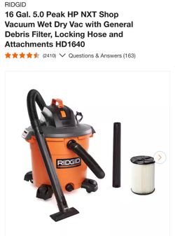 Rigid shop vac 16 gallon
