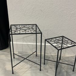 2 Rod Iron Plant  Stands