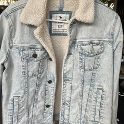 Abercrombie Kids Jean Sherpa Jacket Size 13/14