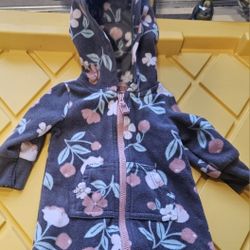 Newborn Carter's Baby Girl Floral Hooded  One Piece