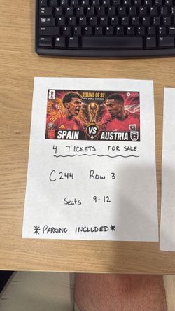World Cup Tickets - Spain vs Austria (4 Hospitality Seats)