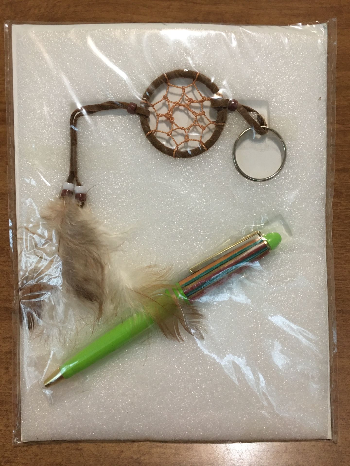St. Joseph's Indian School dream catcher keychain with green pen - New