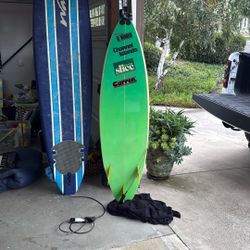 Al Merrick Surfboard Tom Curren Surf Design Channel Islands Lemon Lime Slice Edition
