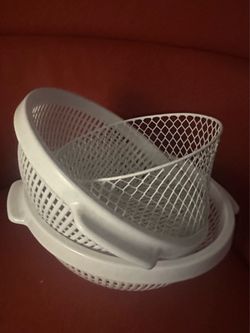 White Plastic Colander and Strainer Set