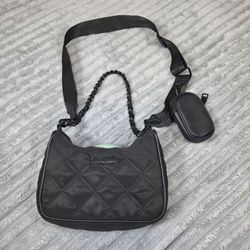 Steve Madden Quilted Crossbody Bag w/ branded chain/ Shoulder strap/ Coin Purse